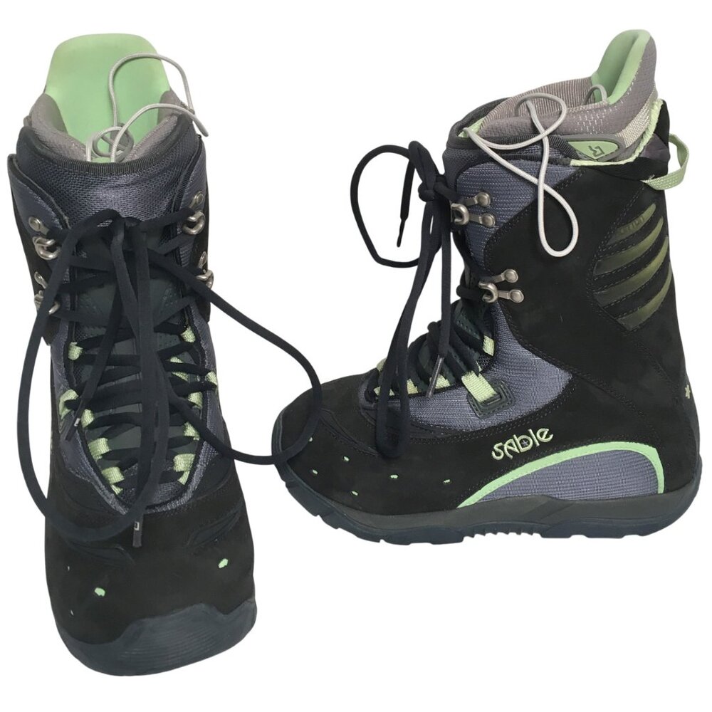 $359 Burton Sable Snowboard Boots!  8.5 Euro 40.5  Black & Green  EXCELLENT